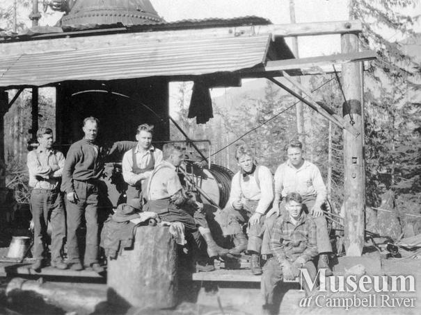 The steam donkey crew at Menzie's Bay