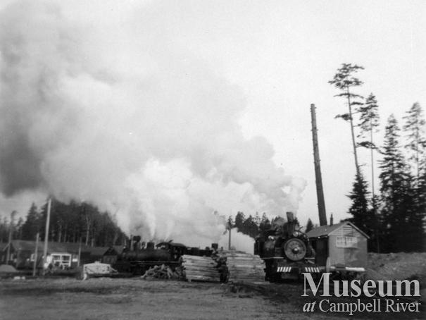 A Canadian Forest Products locomotive