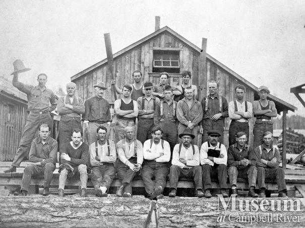 Hastings crew at Camp D on Trout Lake