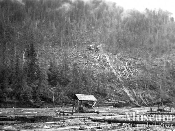 Booming ground and log chute Call Inlet