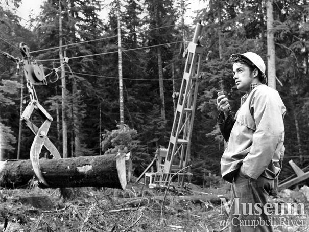 Yarding a log at MacMillan Bloedel operations